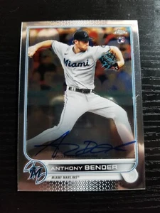 2022 Topps Chrome Rookie Autographs #RA-AB Anthony Bender Miami Marlins Auto - Imagen 1 de 2