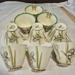 Royal Doulton Iris V1346 Tea Cup England Deco Floral Porcelain (priced each) - Picture 1 of 8