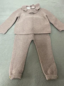 Conjunto de Jersey y Leggings Zara Bebé Niña Tejido Rosa Polvoriento Botones 9-12 Meses - Imagen 1 de 9
