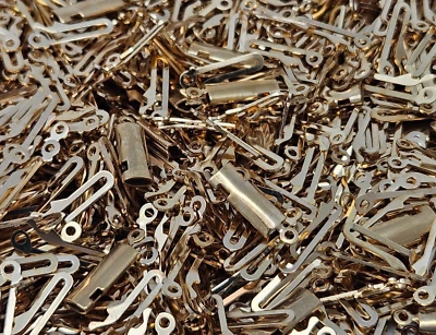 25 pcs Gold Brass Fish Hook Box Clasps Craft Jewelry 19mm 3/4" Connectors VTG - Image 1 of 3