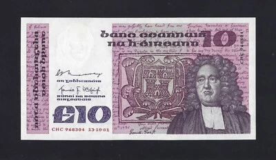 IRELAND REPUBLIC 10 POUNDS 1981 P- 72 UNC  - Image 1 of 2