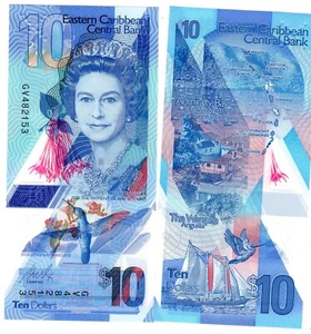 Caraibes EAST CARIBBEAN 10 Dollars 2021 POLYMER QEII REINE ELISABETH 2 Neuf UNC - Picture 1 of 1