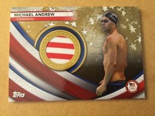 2020-21 TOPPS OLYMPICS MICHAEL ANDREW MEMORABILIA RELIC #19/25 CARD SWIMMING