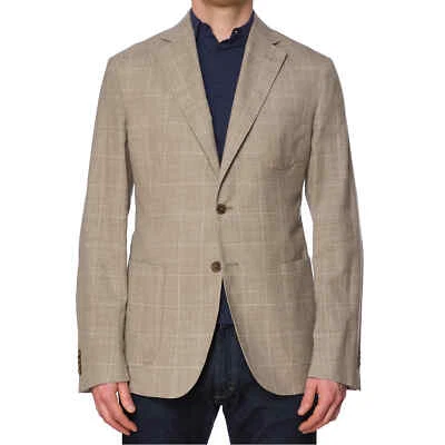 SARTORIA PARTENOPEA for DRINKWATER'S Gray Windowpane Linen Jacket NEW Current Mo - Image 1 of 4