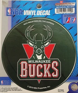 NBA Milwaukee Bucks - Decalcomania vinile rotonda 4,5", nuova - Foto 1 di 2