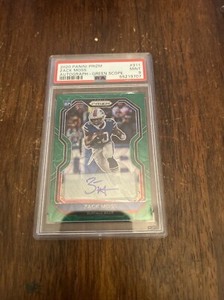 ZACK MOSS RC 2020 PANINI PRIZM GREEN SCOPE ROOKIE AUTO SP /75 #311 PSA 9