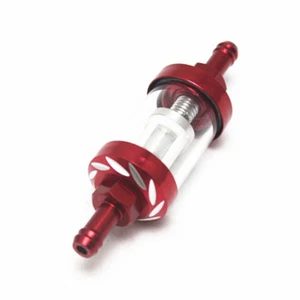 Red Motorcycle 5/16" 8mm Inline Gas Fuel Petrol Filter For Yamaha V Star 650 250 - Picture 1 of 4