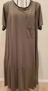 LuLaRoe Carly Dress Medium Olive Green NEW - Picture 1 of 7