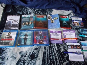 3 Blu-ray, 4 DVD, & 7 Code LOT, 1 NEW, John Wick 1, 2, 3, Alien, Jaws, Rambo 4, - Picture 1 of 24