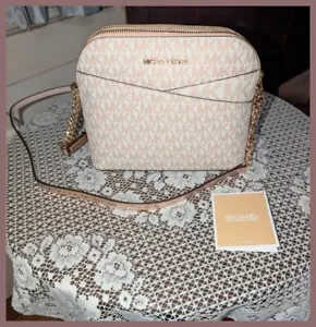 Michael Kors Rose Gold Signature Metallic Jet Travel Medium Crossbody Bag Handtasche - Bild 1 von 15