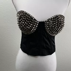 Love Culture Bustier Corset Black Sz 36/80 Studded Grunge Punk Gothic - Picture 1 of 8