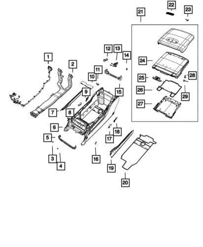 Divisor de contenedor de almacenamiento delantero izquierdo genuino Mopar 2019-2025 ram 1500 68432283AA Foto 1 de 1