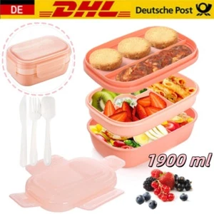 Rosa Auslaufsicher Die Lunchbox Brotdose Bento Box Die 8 Fächer Lunchbox 1900ml - Bild 1 von 18
