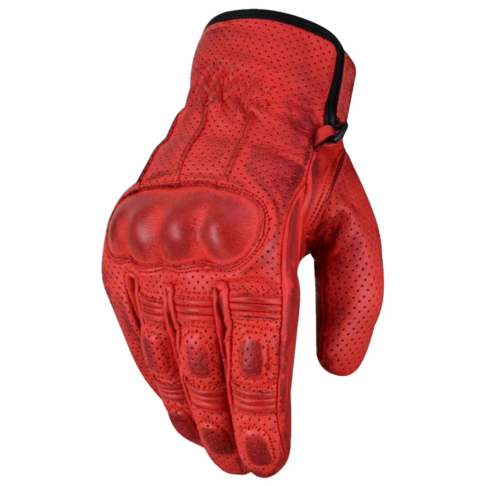 B:O:S Herren Motorrad Leder Handschuhe Custom Motorrad Handschuhe Biker Handschuhe