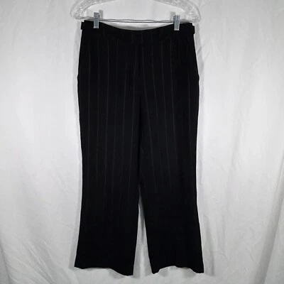 New York & Company Dress Pants Women's 6 Black White Striped Polyester Blend - Image 1 of 4