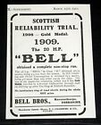 1910 OLD MAGAZINE PRINT AD, BELL BROS, 16-20 H.P. BELL MOTOR CAR, HILL CLIMBING!