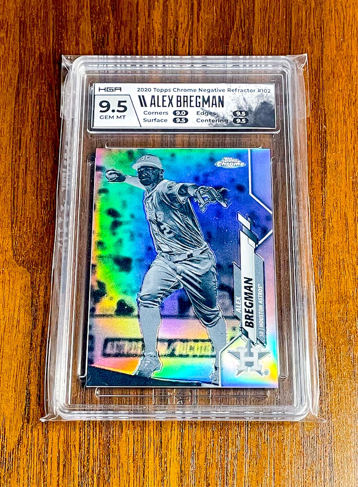 Alex Bregman 2020 Topps Chrome #102⚾️⚾⚾HGA 9.5 GEM MT⚾⚾⚾Negative Refractor⚾⚾⚾TPG - Image 1 of 2