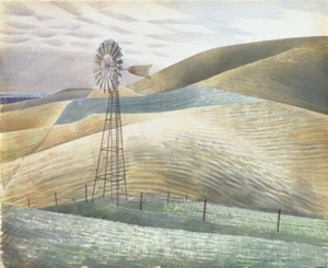 Windmill by Eric Ravilious 1934 British Modern Landscape Art Print Countryside - Picture 1 of 2
