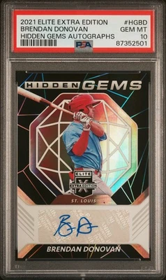 2021 Panini Elite Extra Edition Hidden Gems auto Brendan Donovan #HGBD PSA 10 - Image 1 of 2