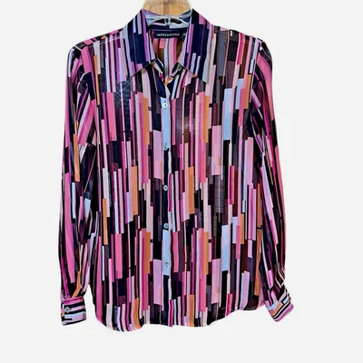 Blusa Whimsigoth Artcore Impressions S Semi Transparente Geométrica Y2K Corea De Colección Foto 1 de 4