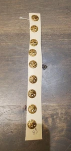 Antique Vintage Brass Lily Button Set Of 9 Flower Floral Old Ornate Buttons Wow! - Picture 1 of 13