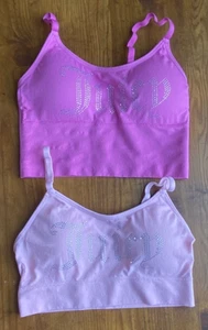 Juicy Couture Bras Bralette Medium Pink Bling Removable Pads y2K babydoll Lot 2 - Imagen 1 de 9