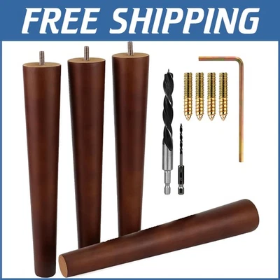 Kit de patas de muebles de nogal personalizables - Instalación sin esfuerzo con todas las herramientas Foto 1 de 4