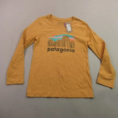 Camisa Patagonia Mujer Pequeña Manga Larga Cuello Redondo Ligera Pullover Amarillo Foto 1 de 4