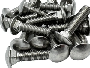 Perno de carro de rosca completa grueso de acero inoxidable 18-8 de 3/8"-16 x 1-1/2", ¡paquete de 50! - Imagen 1 de 3