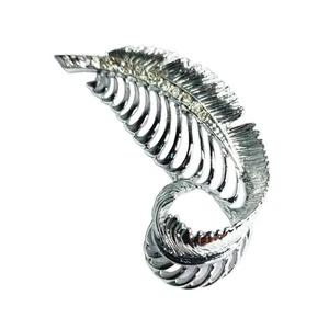 Vintage 90s ART NOUVEAU SILVER TONE FEATHER QUILL Pin Brooch Autumn Fall - Picture 1 of 2