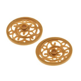 2x Lego Wheel Cart 43mm Pearl Gold Ornament Carriage Set 41053 41146 6058138 15744