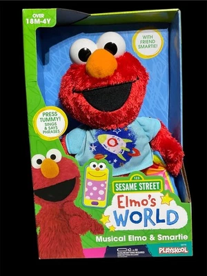 Sesame Street Musical Elmo & Smartie Elmo's World Plush Doll Singing Talking New - Image 1 of 2