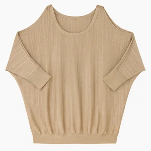 INC International Concepts Mujer Manga Dolman Tejido Metálico Dorado Hombro Abierto - Imagen 1 de 6