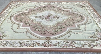 Alfombra Aubusson Vintage Estilo Francés Punta Aguja 168"x132" Foto 1 de 4