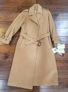 Abrigo Longline 100% Lana Camel Años 80 NUEVO TALLA 6 Pequeño - Mediano Hecho en EE. UU. NUEVO CON ETIQUETAS - Imagen 1 de 19