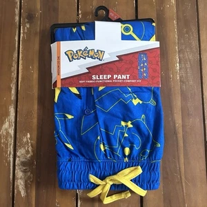 Pokemon Pikachu Blue Pajama Sleep Pants Large NWT - Picture 1 of 5