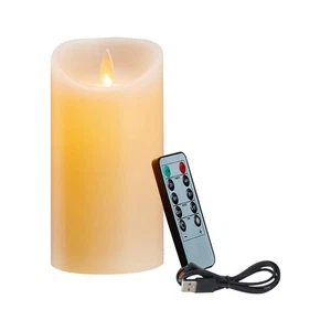 LED Candles, Flickering Flameless Candles, Rechargeable Candle, Real Wax2144 - Foto 1 di 19