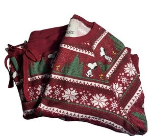American Eagle AE X Peanuts Snoopy Weihnachten M Pyjama Set Nordic Snowflake Neu - Bild 1 von 8
