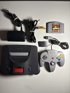 Nintendo N64 Console, Cords, Controller, Expansion Pak, & Pokémon Stadium Tested - Picture 1 of 14