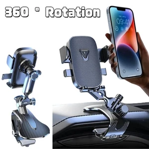 Supporto Telefono Auto Altezza 360° Regolabile Clip On Cruscotto Multifunzione - Foto 1 di 14