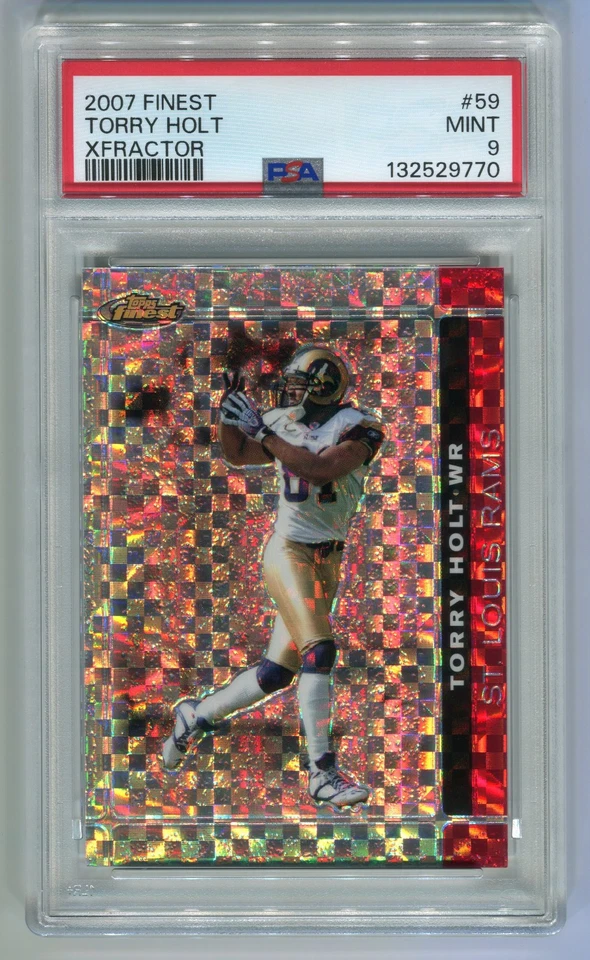 TORRY HOLT 2007 Topps Finest #59 XFRACTOR 15/25 PSA 9 St. Louis Rams - Image 1 of 2