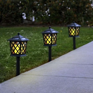 Alpine Corporation 16" Tall Outdoor Solar Powered Pathway Black - Picture 1 of 5