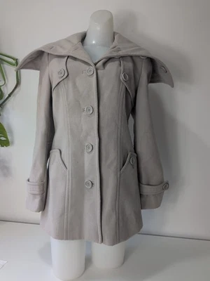 Vertigo Paris Gray Button-Up Peacoat with Wide CollarMedium New $360 - Image 1 of 4
