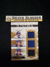 2009-10 Canucks Luongo/ Edler/ Bieska UD Artifacts Tundra Trios /75 Triple Patch