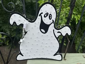 VTG HOLIDAY FLAIRS LIGHTED HALLOWEEN GHOST YARD DECOR, IN/OUT, ORG. BOX, NOS - Picture 1 of 8