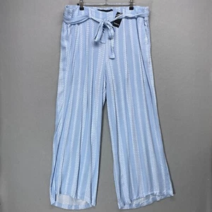 Torrid Pants Womens 1X Blue Wide Leg Lightweight Belted Pull On Flowy Rayon - Picture 1 of 17