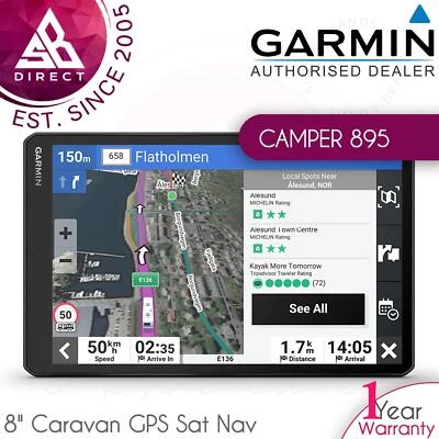 Garmin Camper2273cm 20.3cm Wohnwagen Wohnmobil GPS Sat Nav │ Lifetime Maps + - Bild 1 von 4