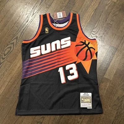 Camiseta Steve Nash Phoenix Suns Mitchell And Ness grande com etiquetas preta - Imagem 1 de 4