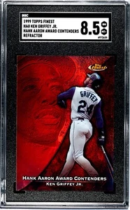 Topps Finest Ken Griffey Jr./Hank Aaron Award Contenders 1999 refractor SGC 8,5 - Imagen 1 de 2