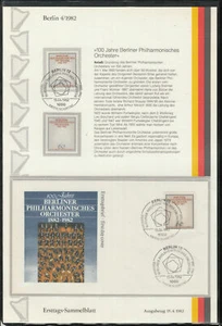 Hoja de colección primer día Berlín ETSB 1982 - 100 años de la Orquesta de Berlín - Imagen 1 de 1
